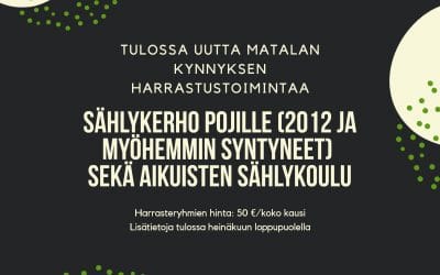 Uusia harrasteryhmiä alkaa syksyllä