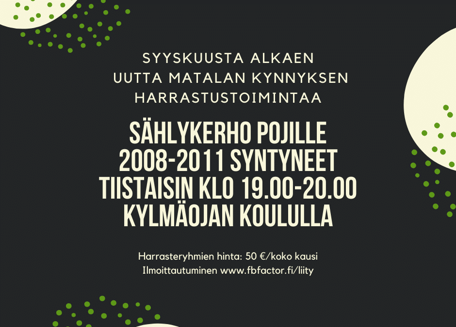 20008-2011 syntyneille pojille oma sählykerho