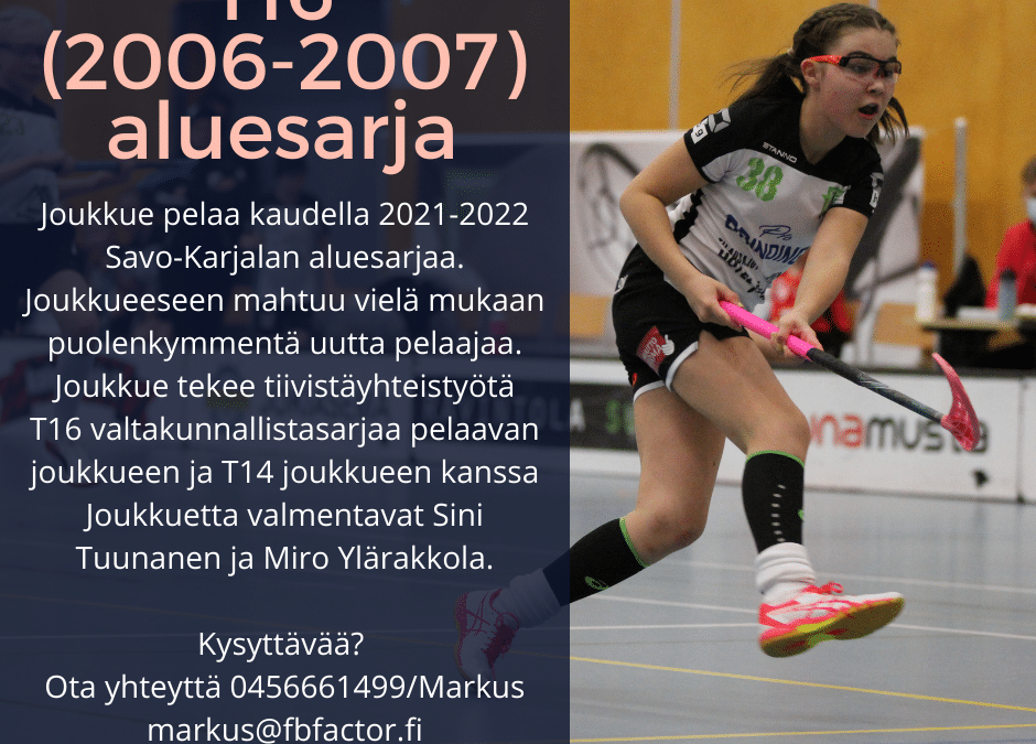 T16 ikäluokan toinen joukkueemme pelaa ensi kaudella aluesarjaa. Muutama uusi pelaaja mahtuu vielä mukaan.
