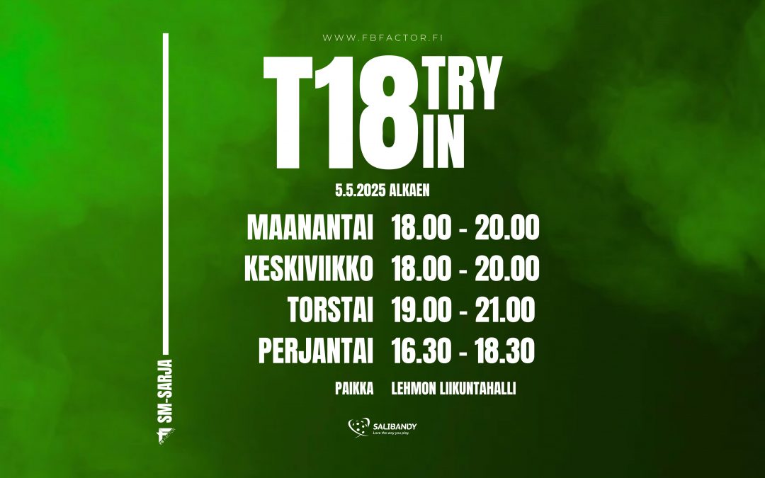 T18 Try In jakso alkaa 5.5.2025