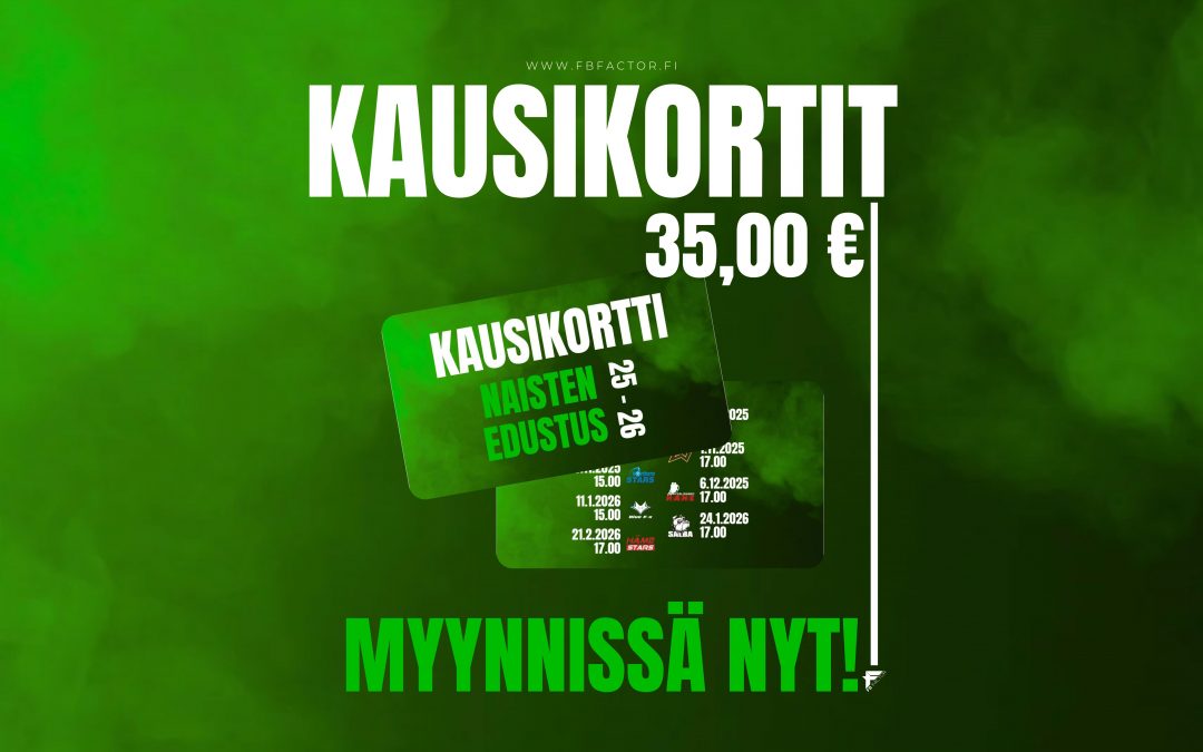 Edustusjoukkueen kausikortit myynnissä nyt